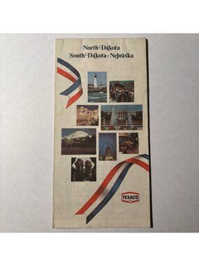 Vintage Texaco Oil Gas North South Dakota Nebraska Travel Tour Road Map 1976